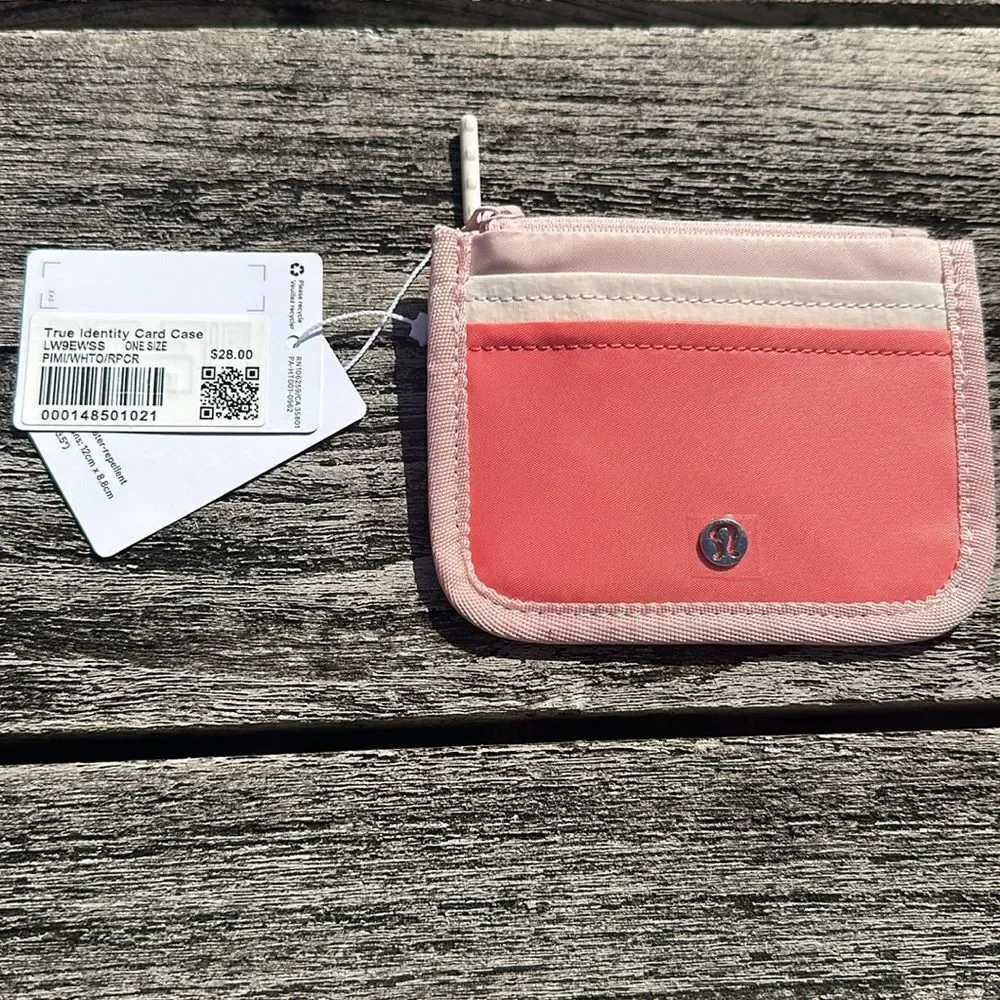 Lululemon True Identity Card Case Pink Mist/White Opal/Raspberry Cream NWT